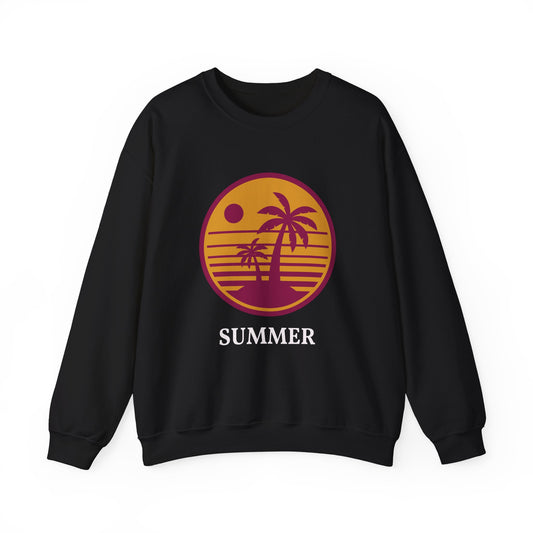Sunset Palm Sweatshirt — Retro Beach Crewneck