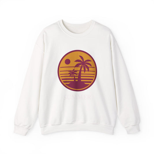 Sunset Palm Sweatshirt — Retro Beach Crewneck